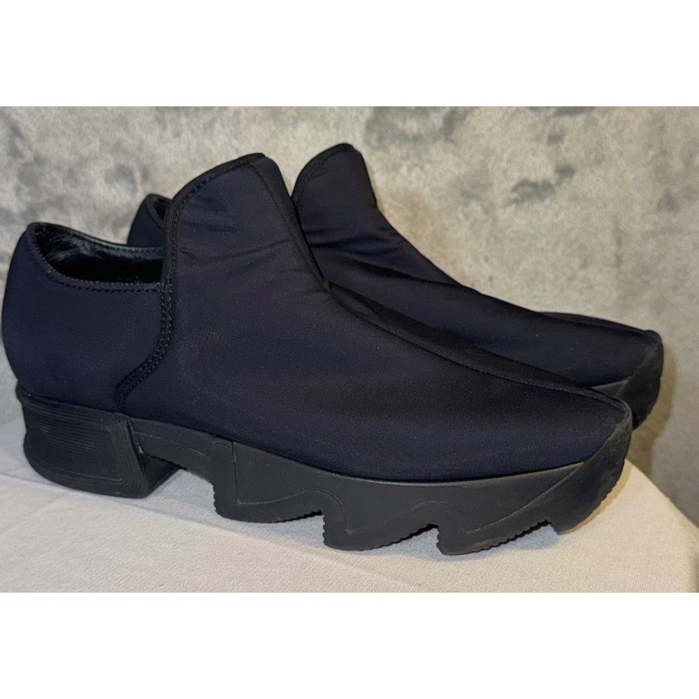 IRI Wes i NYC Black Neoprene Low Top Round Toe SlipOn Sneaker Shoe EU 37.5 black